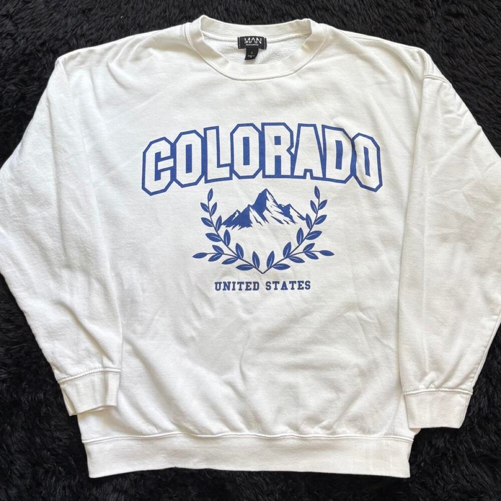 Boohooman colorado graphic crewneck sweatshirt